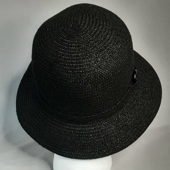Betmar New York Womens Kettle Brim Paper Sun Hat Off-Black Large Size - Picture 3 of 7